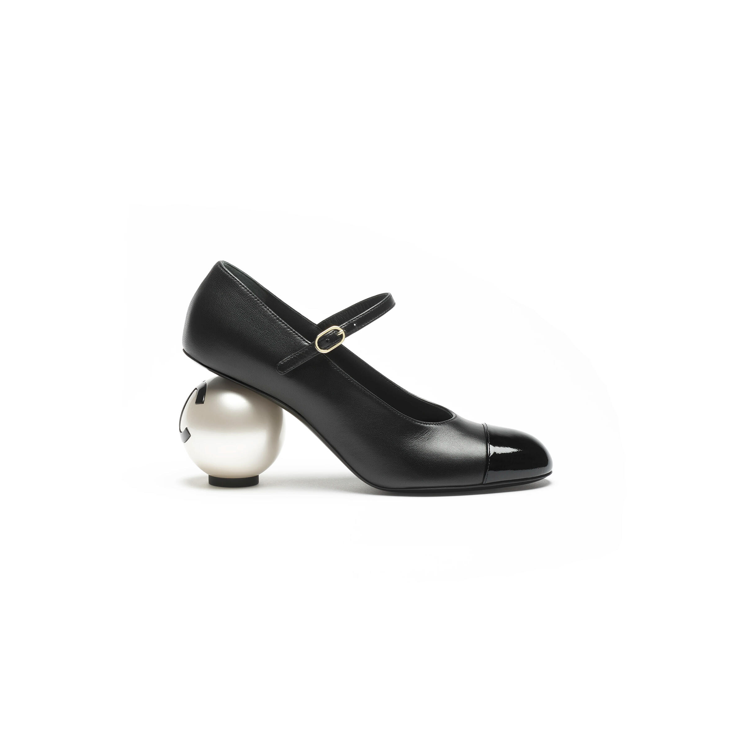 Ch**el mary janes lambskin, patent calfskin & imitation pearls g46775